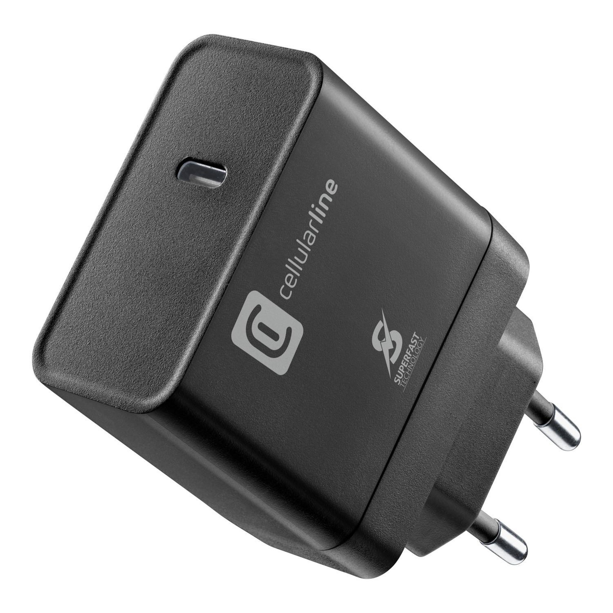 Voir la diapositive 2 : CELLULAR LINE Cellularline super fast charger pd 45w universel noir secteur chargement rapide intérieur