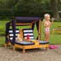 Voir la diapositive 3 : Kidkraft Double chaise longue avec porte-gobelets - Miel et bleu marine