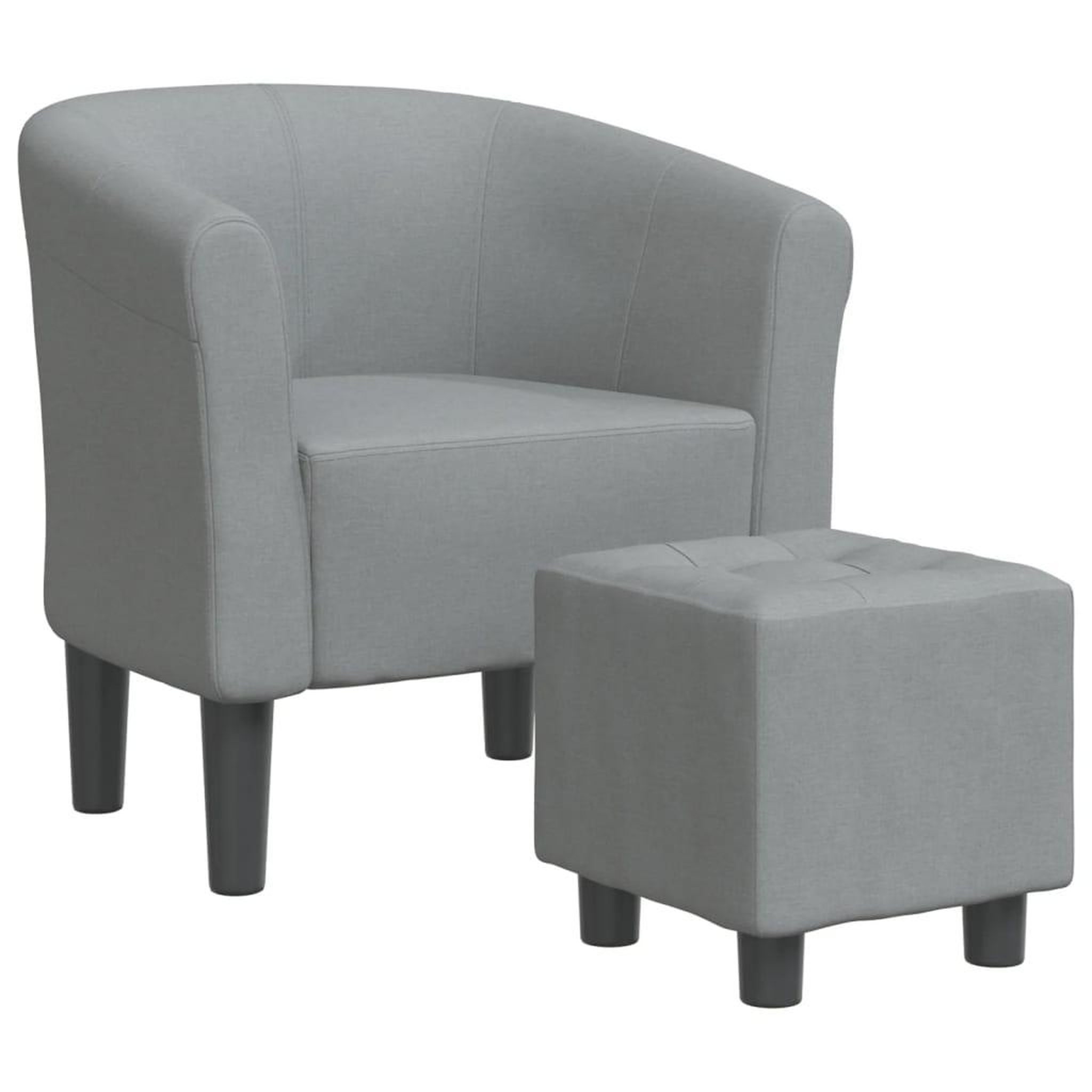 Voir la diapositive 2 : VIDAXL Chaise cabriolet avec repose-pied gris clair tissu