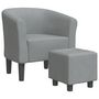 Voir la diapositive 2 : VIDAXL Chaise cabriolet avec repose-pied gris clair tissu