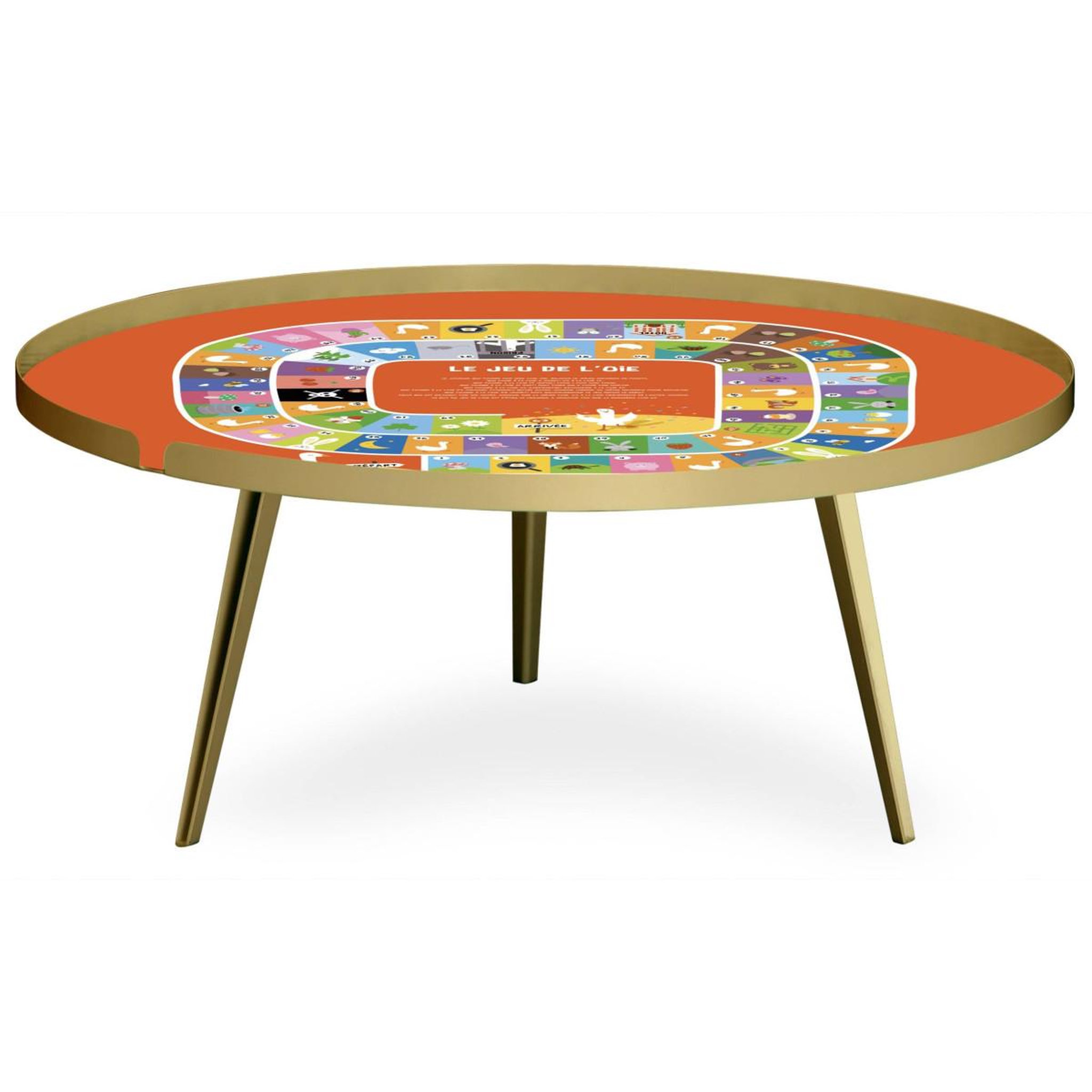 Voir la diapositive 4 : Paris Prix Table basse à rebord 2 covers  kid  90cm or