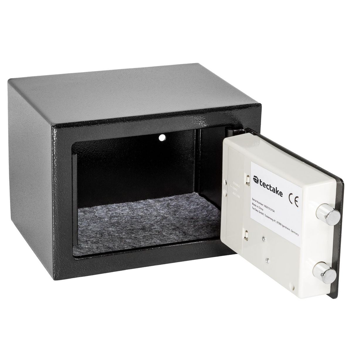 tectake Coffre-fort électronique avec fermeture de sécurité double-boulons noir