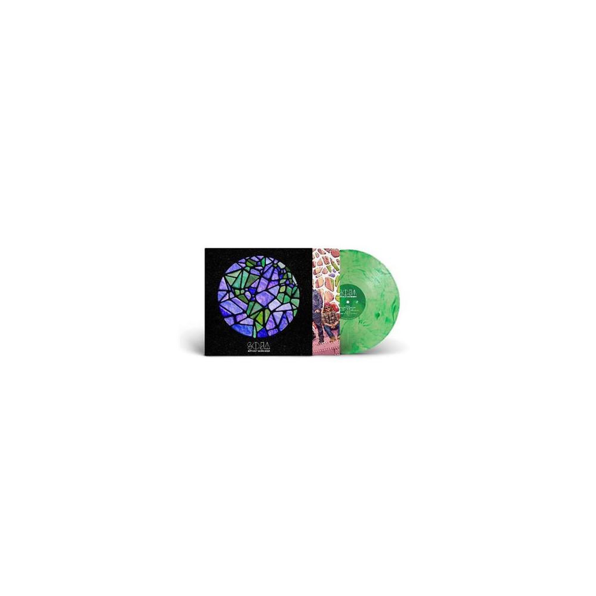 Album vinyle vert à marbrures altoa « without surrender » design pochette fendue et étiquette assortie
