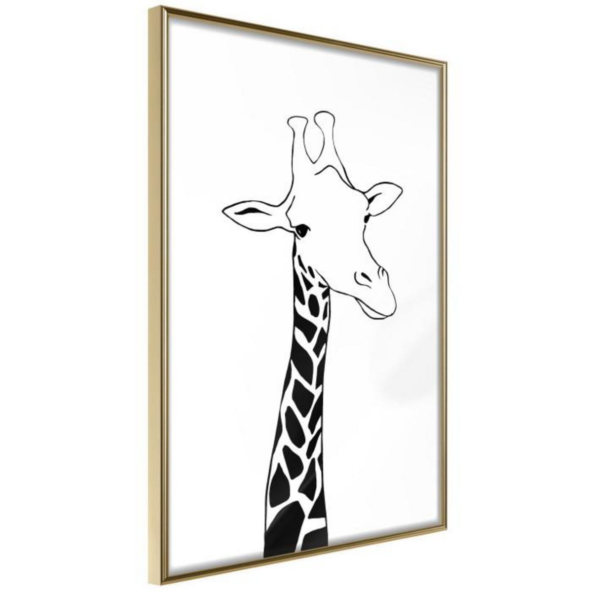Paris Prix Affiche Murale Encadrée  Black and White Giraffe