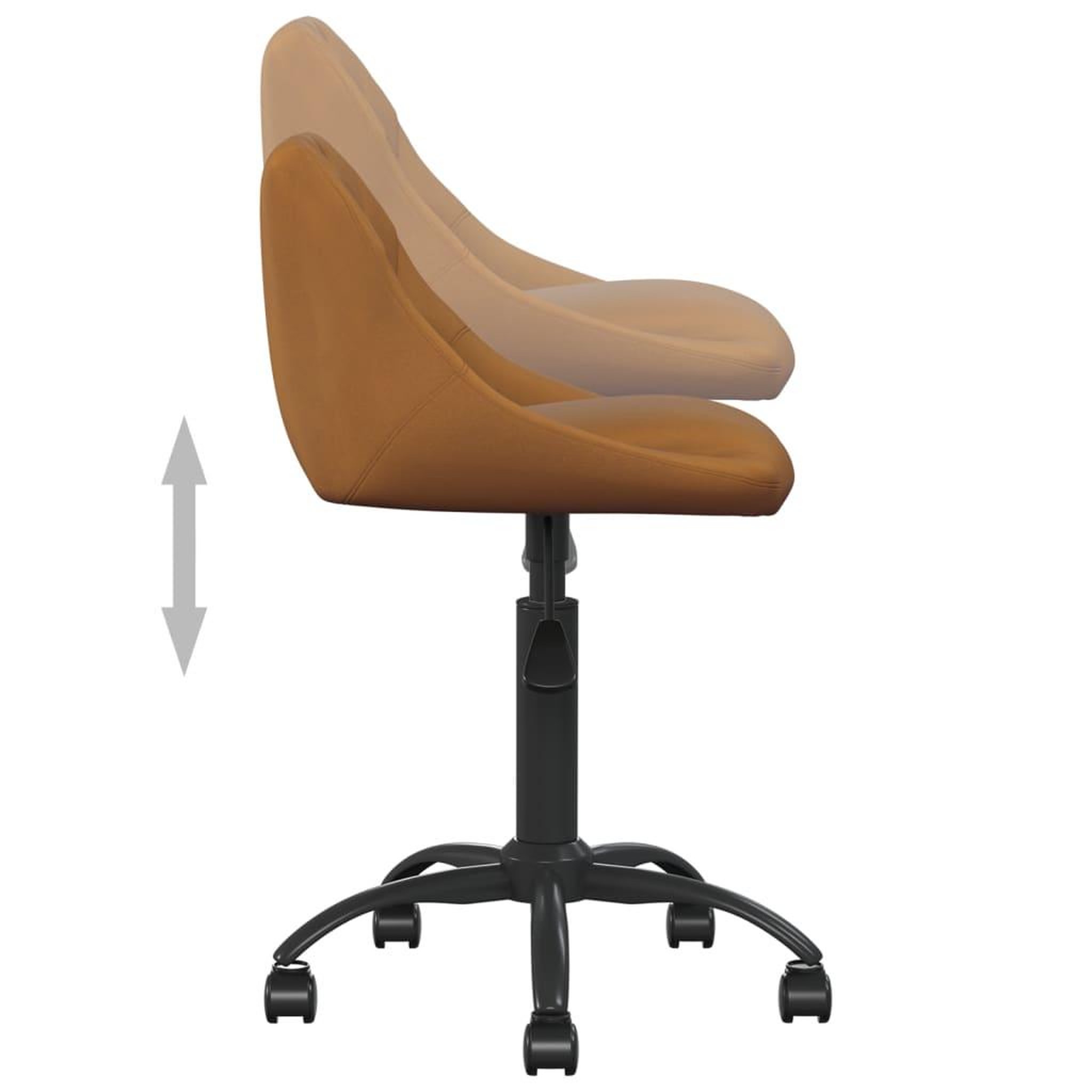 Voir la diapositive 5 : VIDAXL Chaise de bureau Marron Velours