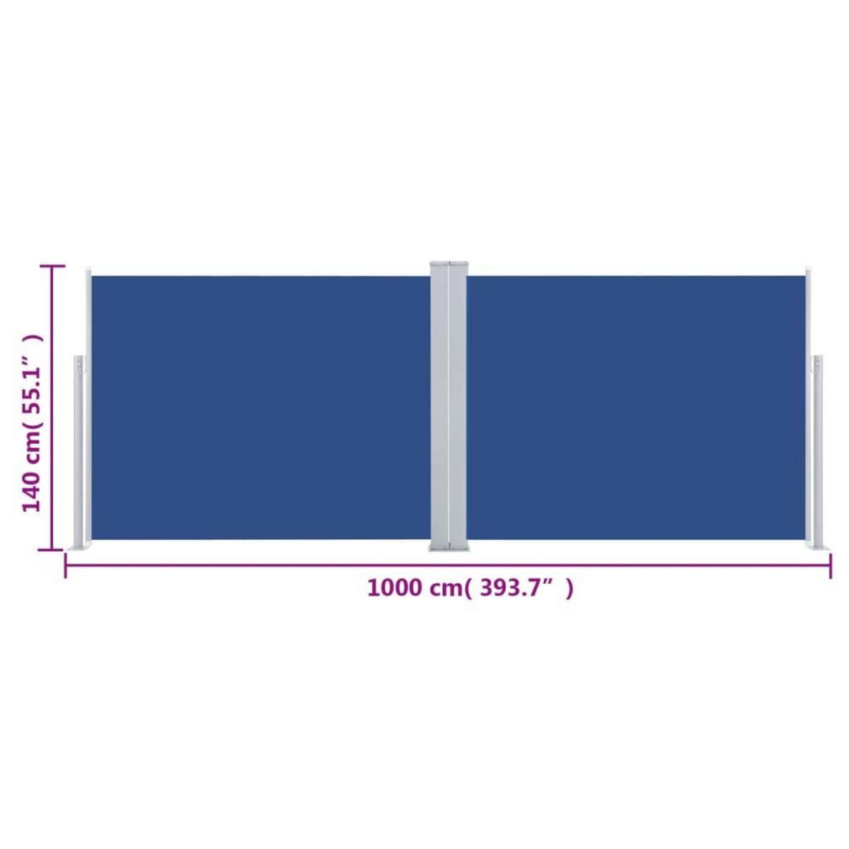 VIDAXL Auvent lateral retractable Bleu 140 x 1000 cm