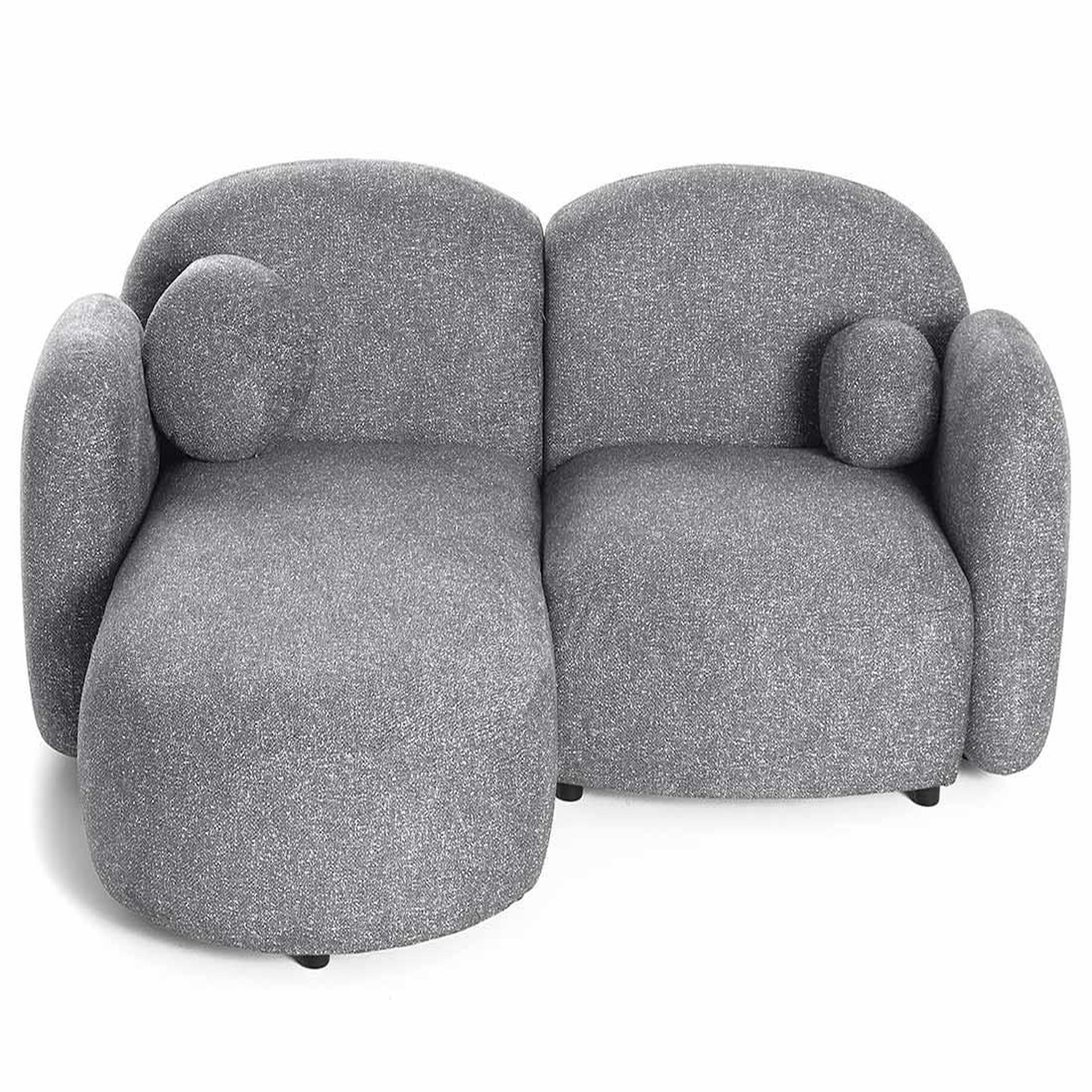 Voir la diapositive 2 : LISA DESIGN Velris - canapé d'angle gauche 3 places en tissu moucheté