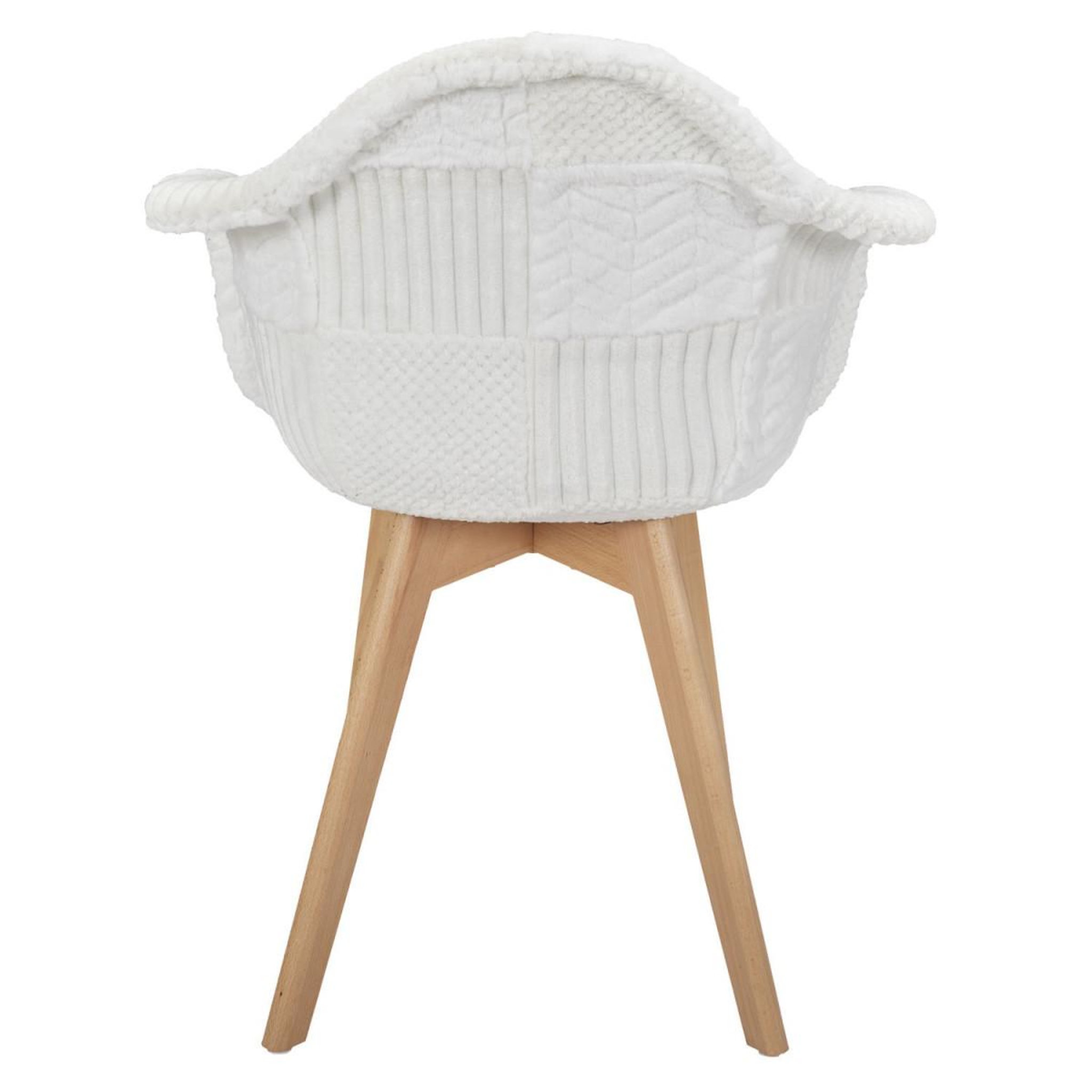 Voir la diapositive 5 : The Home Deco Factory Lot de 2 chaises scandinaves design  patchwork  85cm blanc
