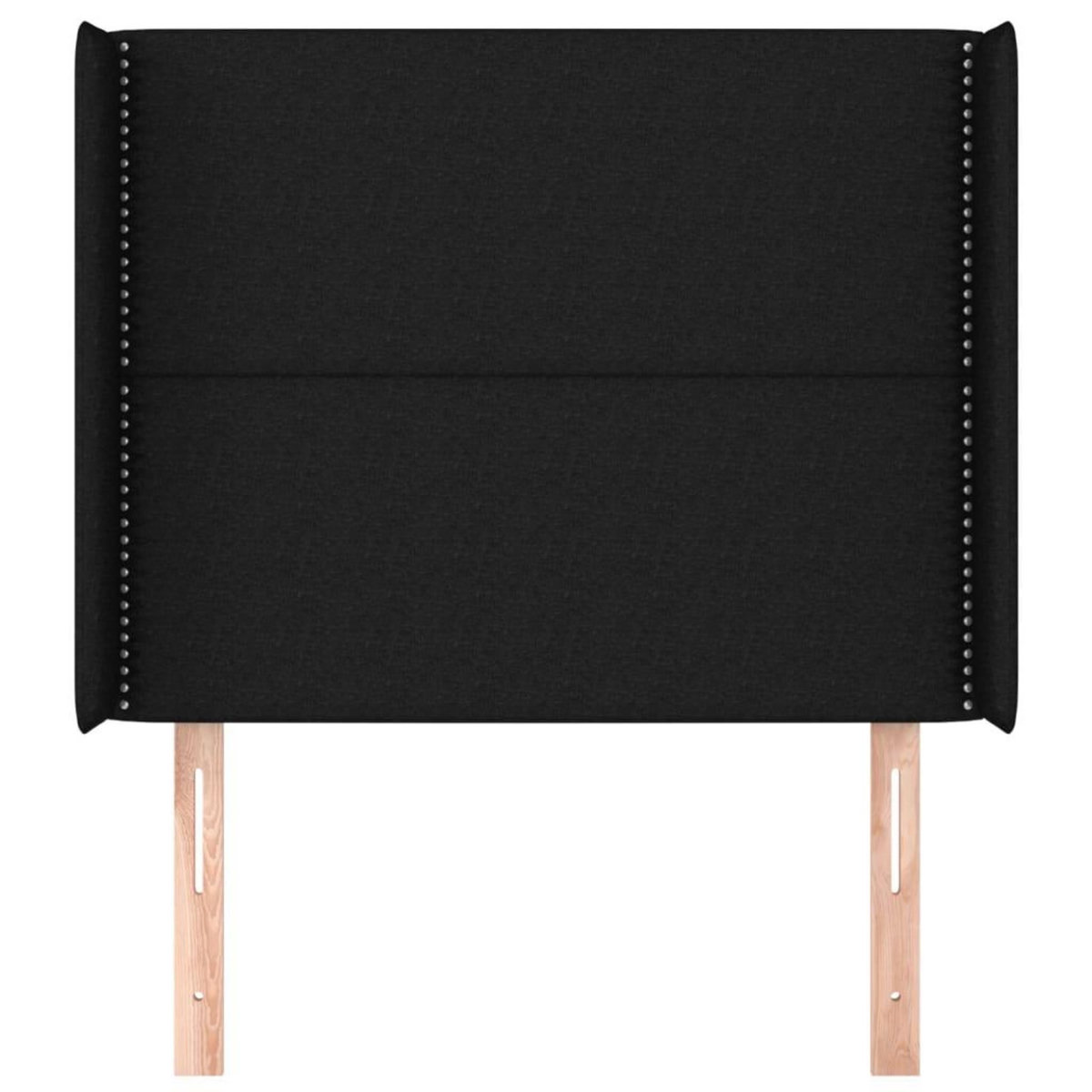 VIDAXL Tete de lit avec oreilles Noir 103x16x118/128 cm Tissu