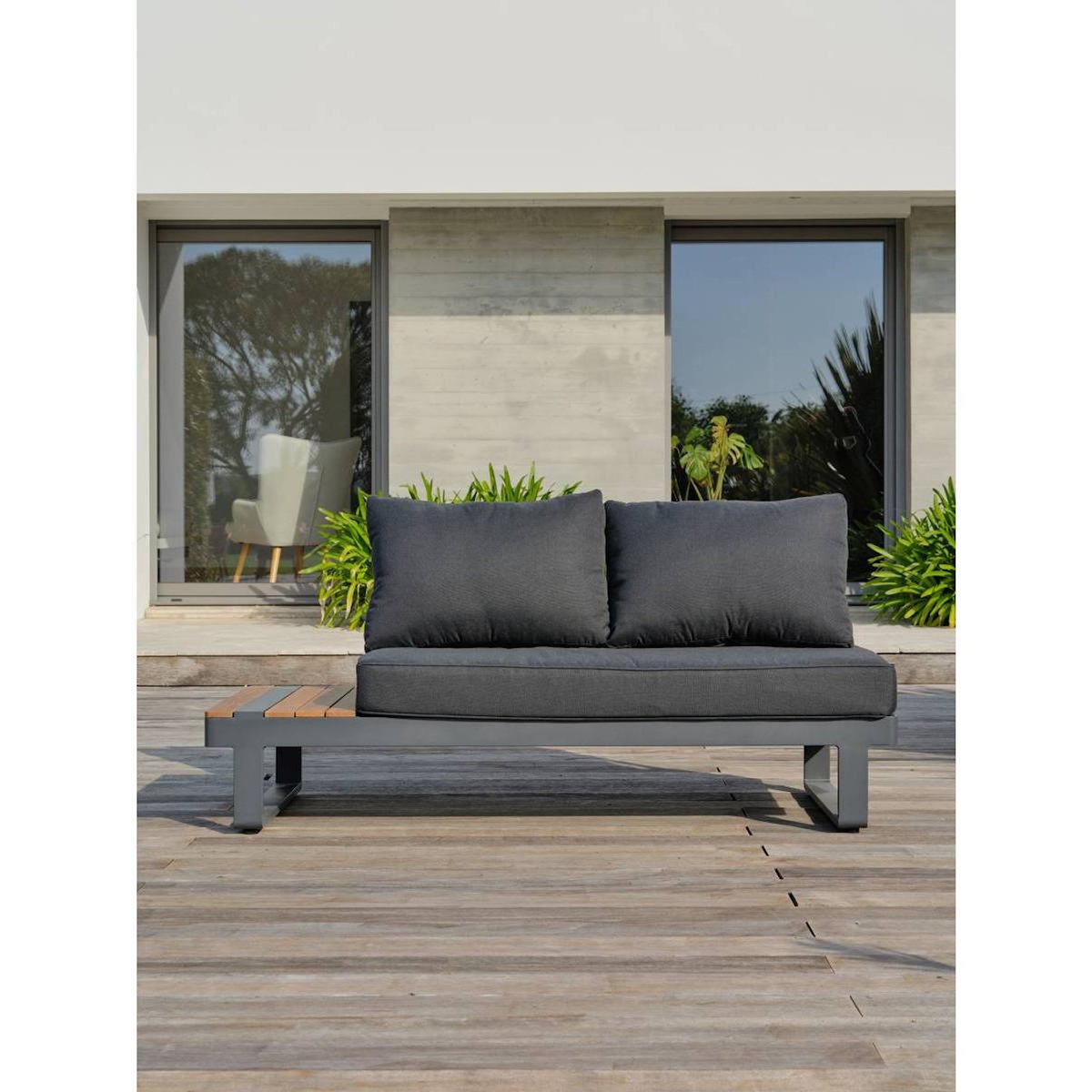Paris Prix Salon de Jardin d'Angle 6 Places  Alicante  220cm Anthracite