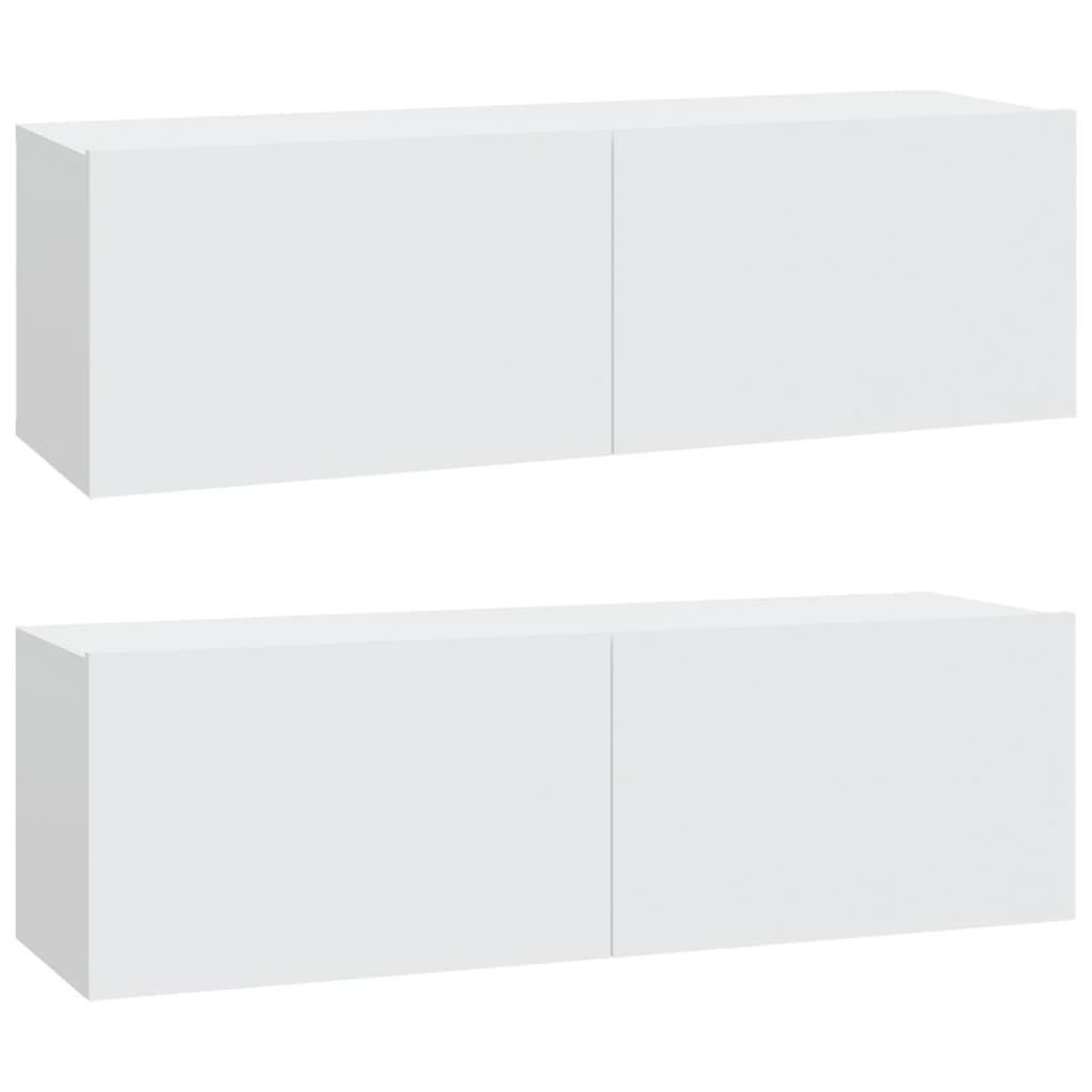Voir la diapositive 2 : VIDAXL Meubles TV muraux 2 pcs blanc 100x30x30 cm bois d'ingenierie