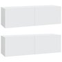 Voir la diapositive 2 : VIDAXL Meubles TV muraux 2 pcs blanc 100x30x30 cm bois d'ingenierie