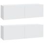 Voir la diapositive 2 : VIDAXL Meubles TV muraux 2 pcs blanc 100x30x30 cm bois d'ingenierie