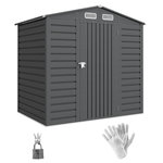 OUTSUNNY Abri de jardin cabanon dim. 190L x 131l x 188H cm porte verrouillable ventilations tôle acier ondulé gris