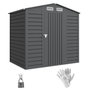 Voir la diapositive 1 : OUTSUNNY Abri de jardin cabanon dim. 190L x 131l x 188H cm porte verrouillable ventilations tôle acier ondulé gris