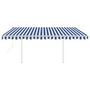 Voir la diapositive 4 : VIDAXL Auvent automatique capteur de vent/LED 4x3,5 m Bleu et blanc