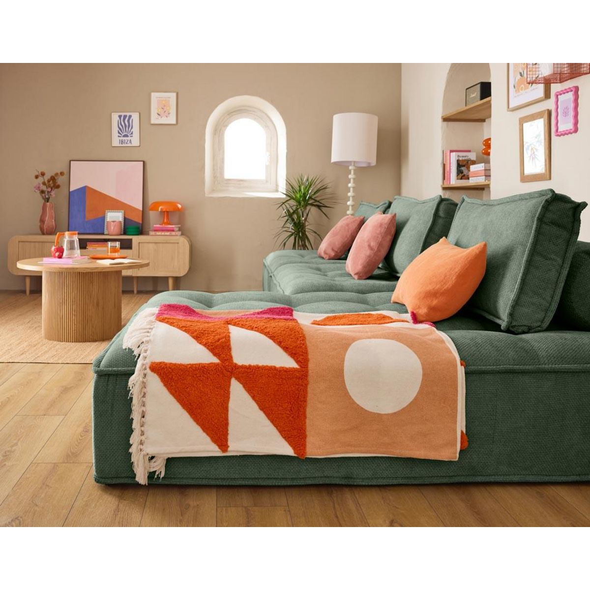 LISA DESIGN Marisol - canapé d'angle modulable 4 places - velours texturé