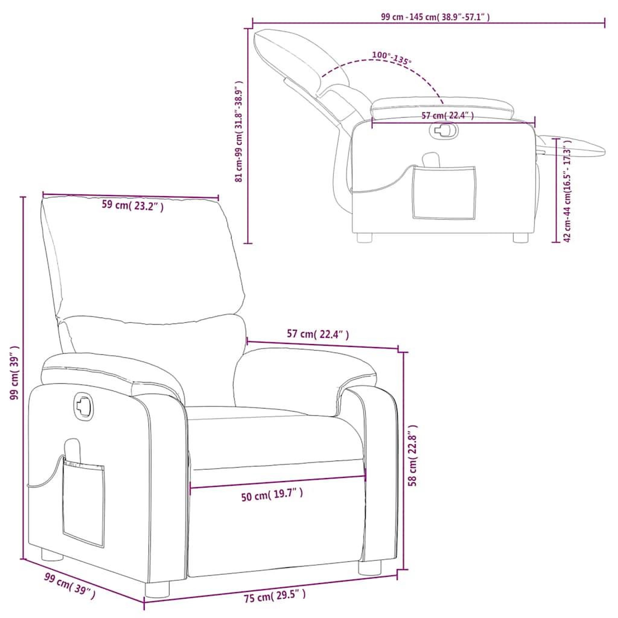 Voir la diapositive 6 : VIDAXL Fauteuil de massage inclinable Rouge bordeaux Similicuir