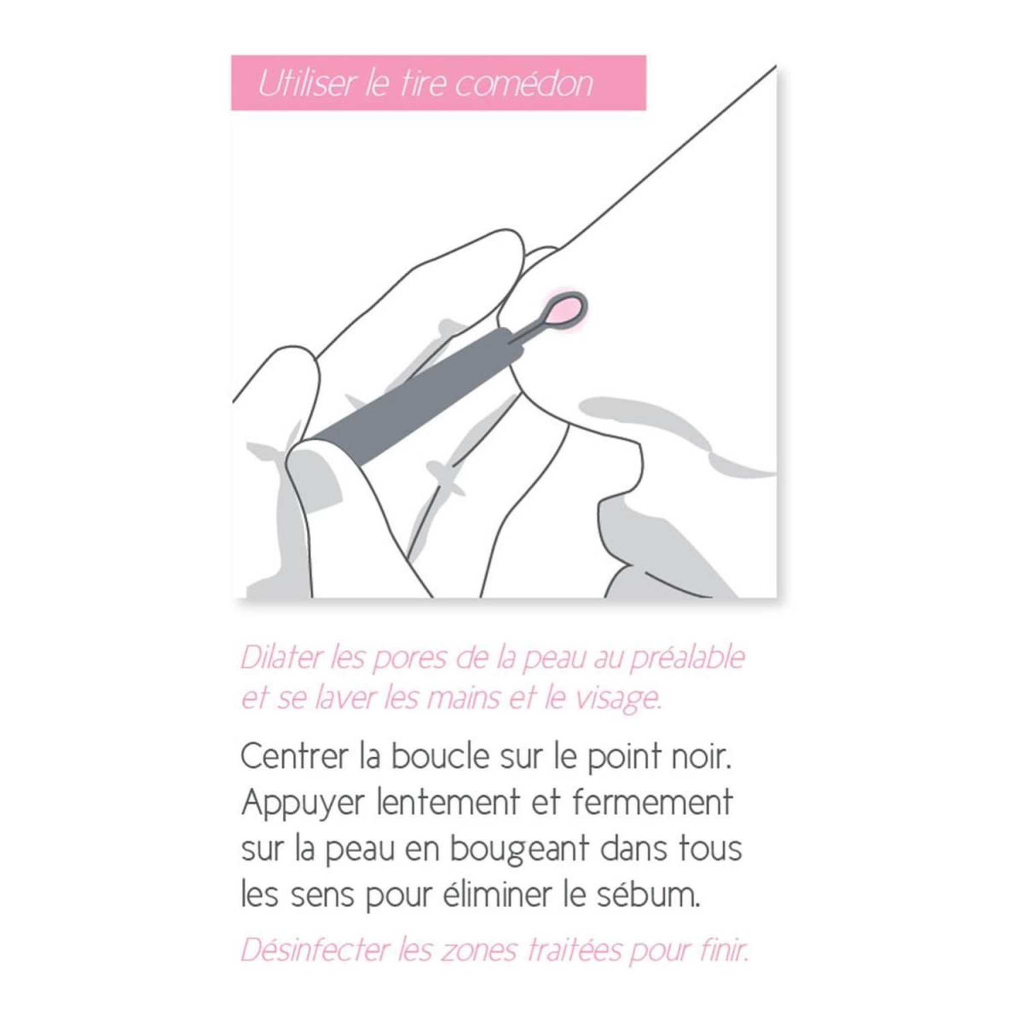 Voir la diapositive 5 : Cosmetic Club Tire-comédon  double embout  12cm gris
