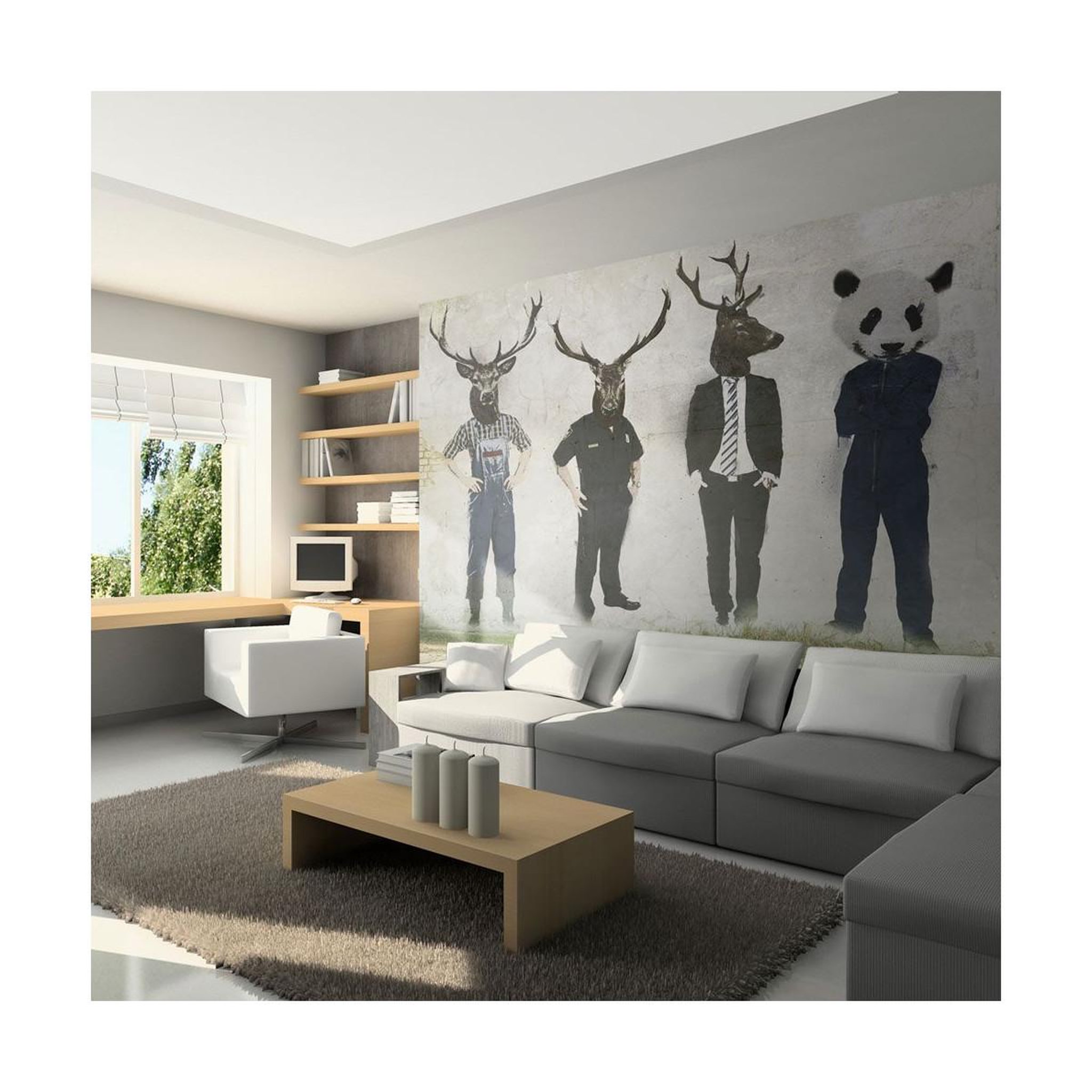 Paris Prix Papier peint  man or animal?. Coloris disponibles : Multicolore