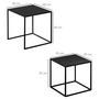 Voir la diapositive 3 : HOMCOM Lot de 2 tables basses gigognes carrées design contemporain encastrable acier noir