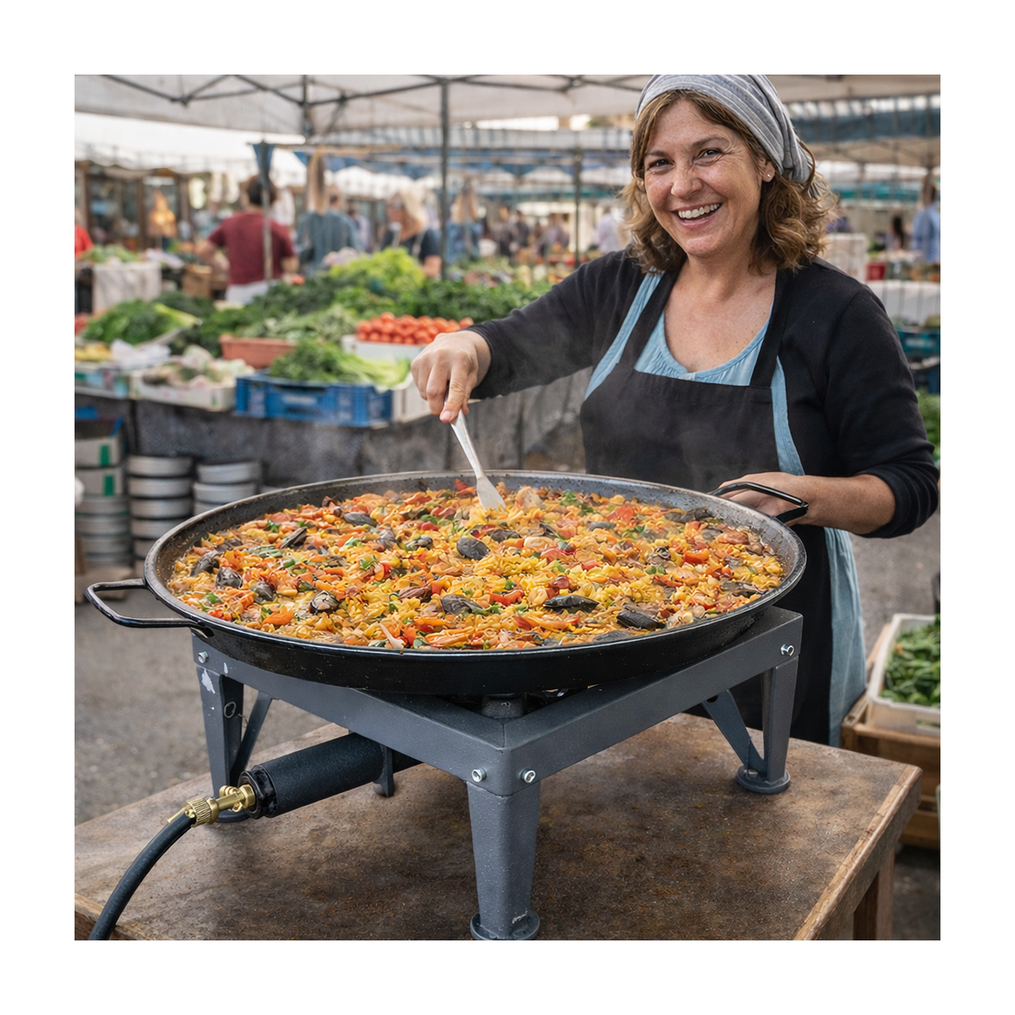 Voir la diapositive 4 : INTEC Réchaud à gaz 7500W Professionnel Charge 200Kg Tout fonte 4 pieds renforcés - Réchaud Pro Marché Cuisson Confiture, Paella INTEC