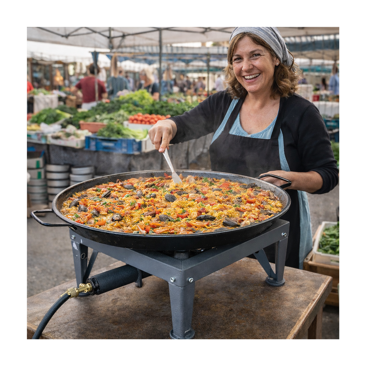 INTEC Réchaud à gaz 7500W Professionnel Charge 200Kg Tout fonte 4 pieds renforcés - Réchaud Pro Marché Cuisson Confiture, Paella INTEC