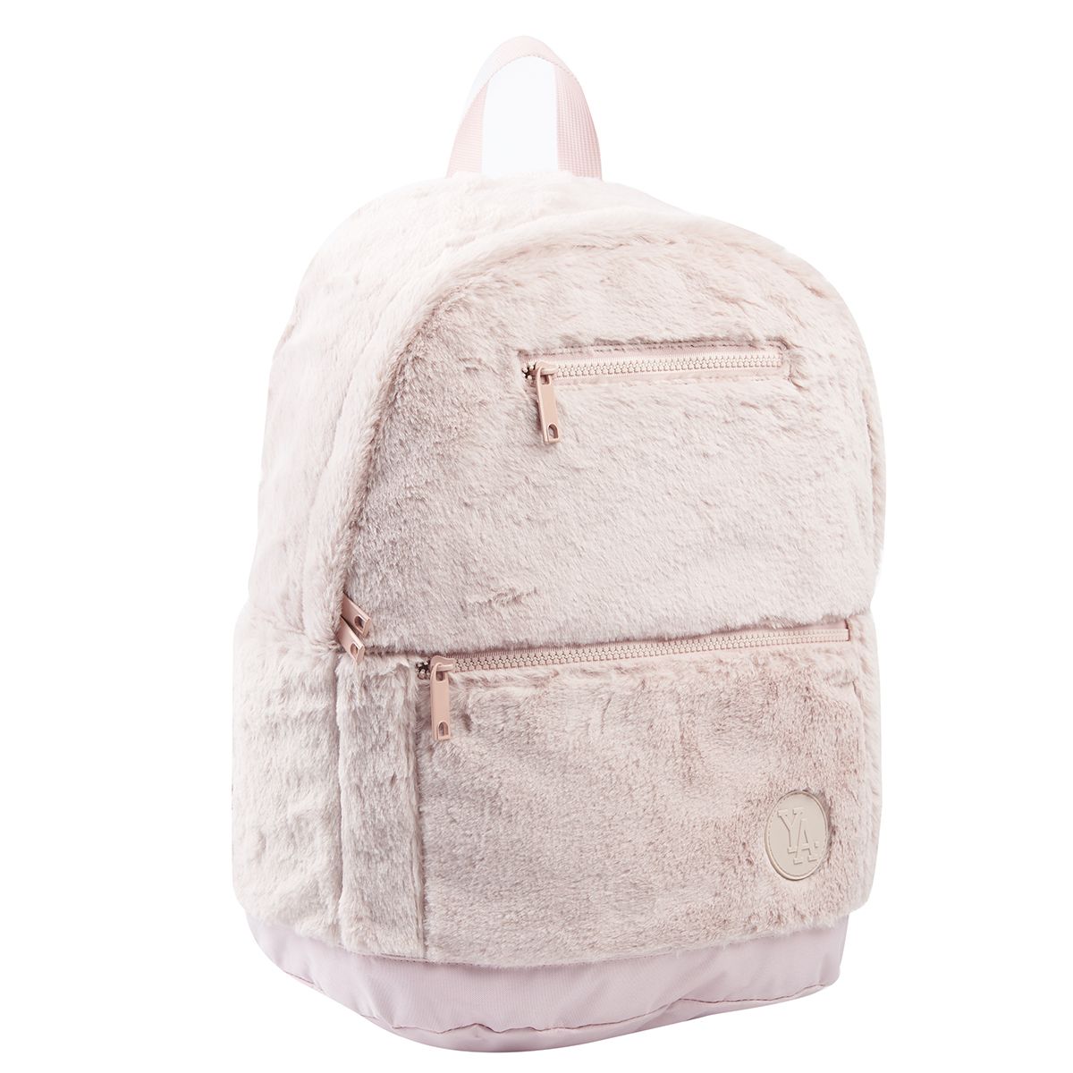 YOUNG'S ATTITUDE Sac à dos rose effet fourrure avec compartiment pour ordinateur