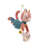 LILLIPUTIENS Jeanne Le Chat - Peluche Nomade d activites - Rose et Vert - 26 cm