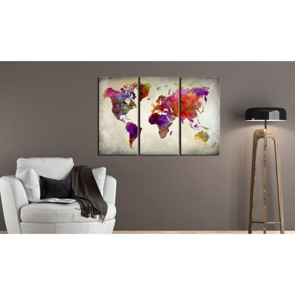 Paris Prix Tableau en Liège  Carte du Monde - Mosaic of Colours