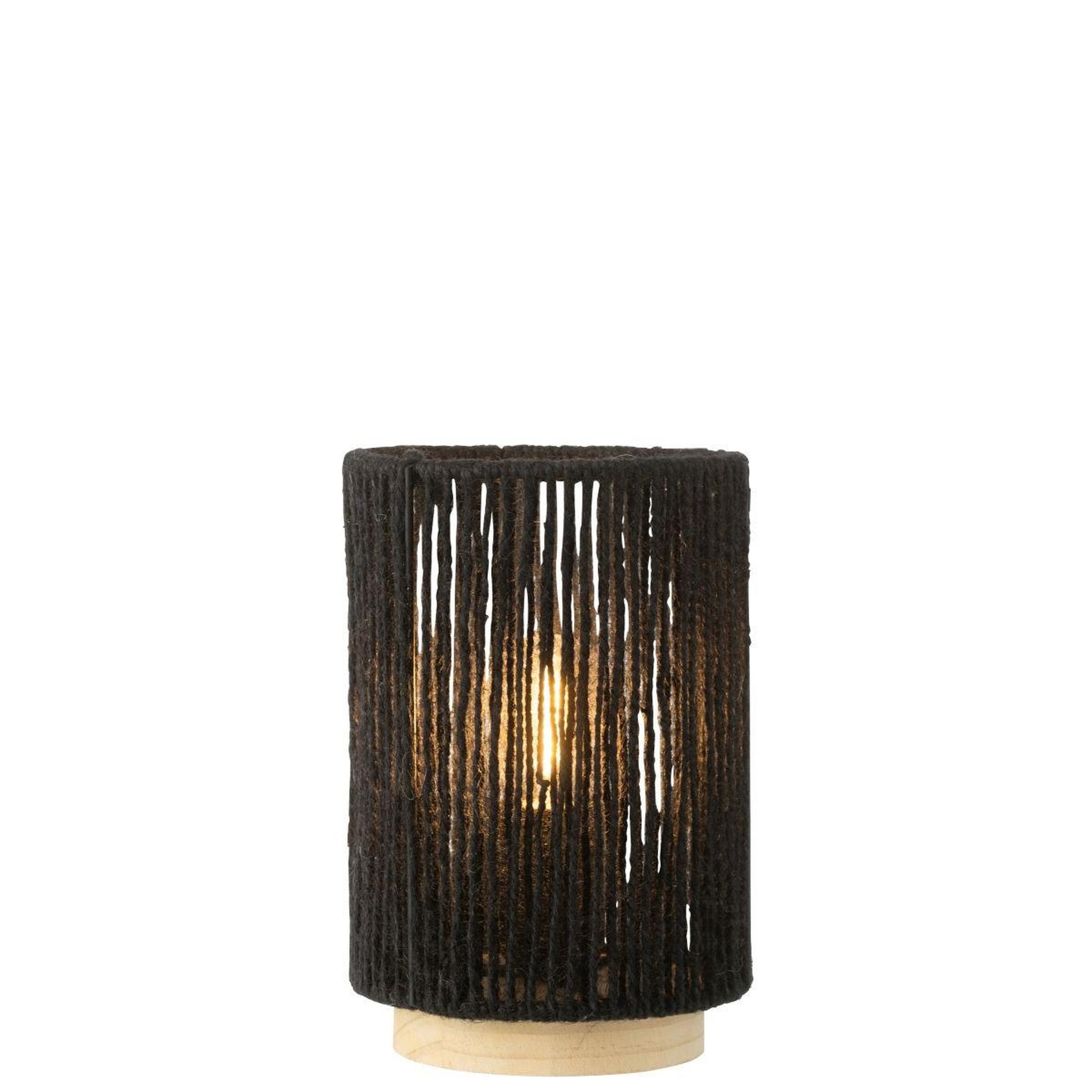 Voir la diapositive 2 : J-LINE Lampe à poser cylindrique à led  roslyn  20cm noir