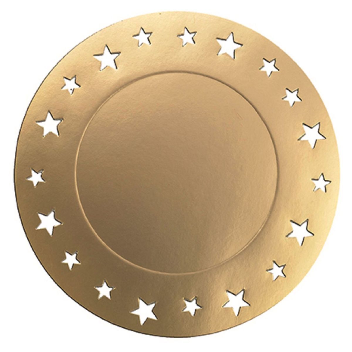 Sous assiettes or 34cm motif étoile x4 4 pièces