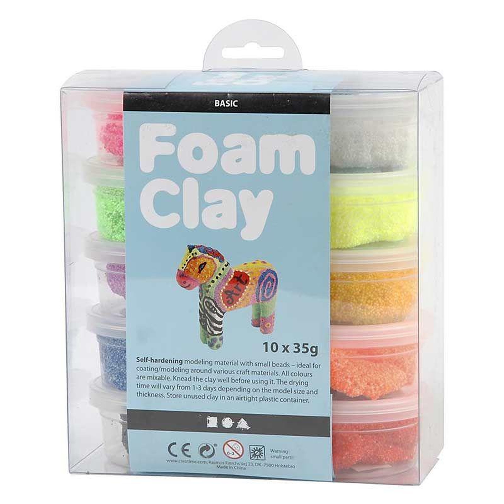 CREATIV COMPANY Set 10 pâtes à modeler Foam Clay - Couleurs basiques 35 g