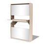 Voir la diapositive 4 : VIDAXL Meuble a chaussures 3 etageres Miroir 63x17x102,5 cm Chene