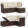 Voir la diapositive 3 : VIDAXL Salon de jardin 4 pcs avec coussins marron resine tressee