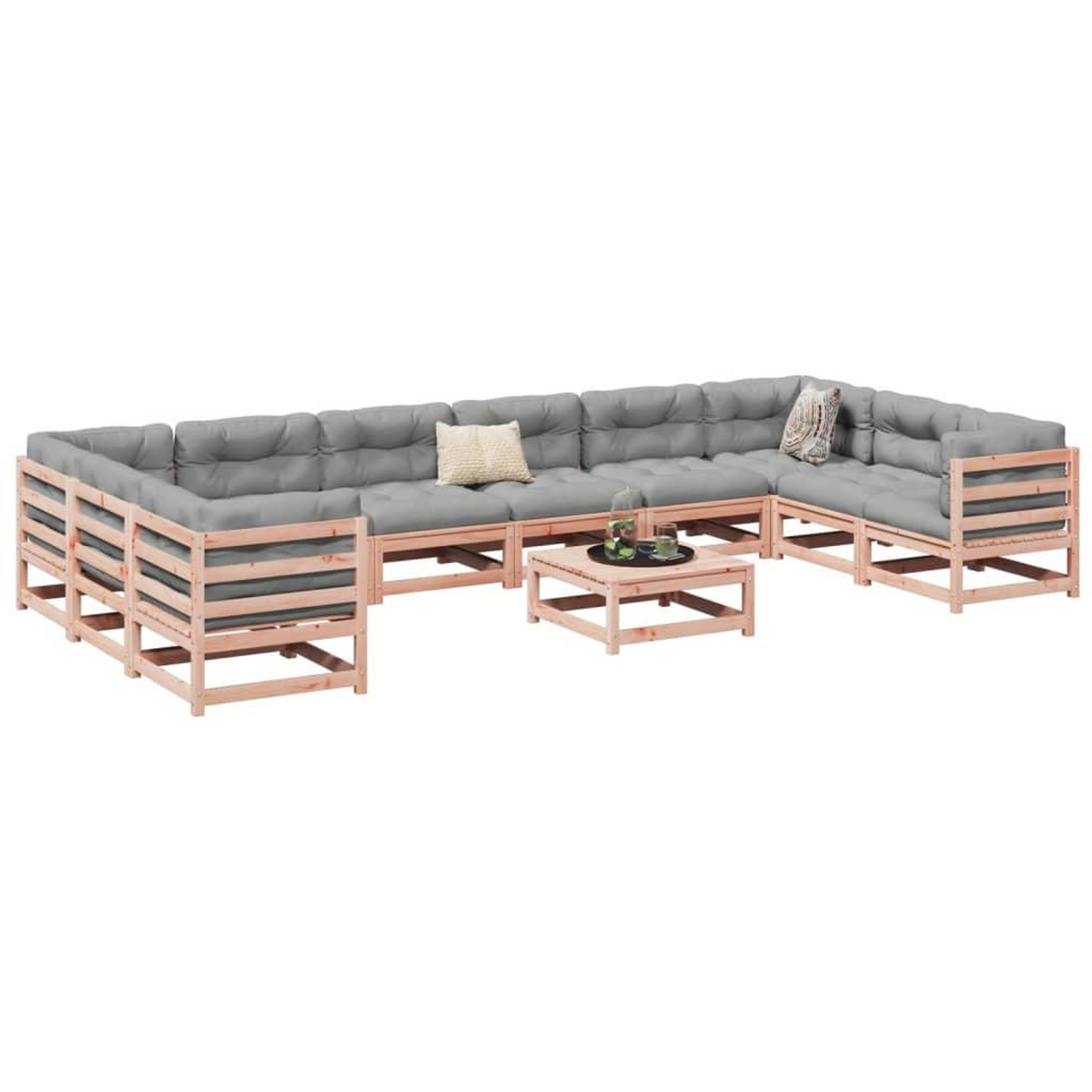 Voir la diapositive 1 : VIDAXL Salon de jardin 11 pcs bois massif sapin de douglas