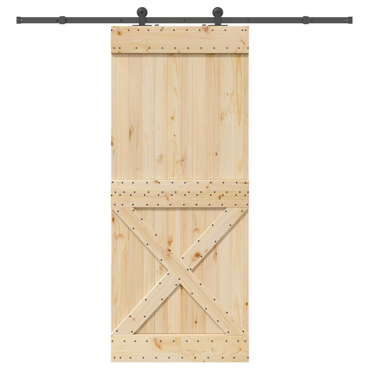 VIDAXL Porte coulissante et kit de quincaillerie 95x210 cm pin massif
