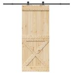 VIDAXL Porte coulissante et kit de quincaillerie 95x210 cm pin massif