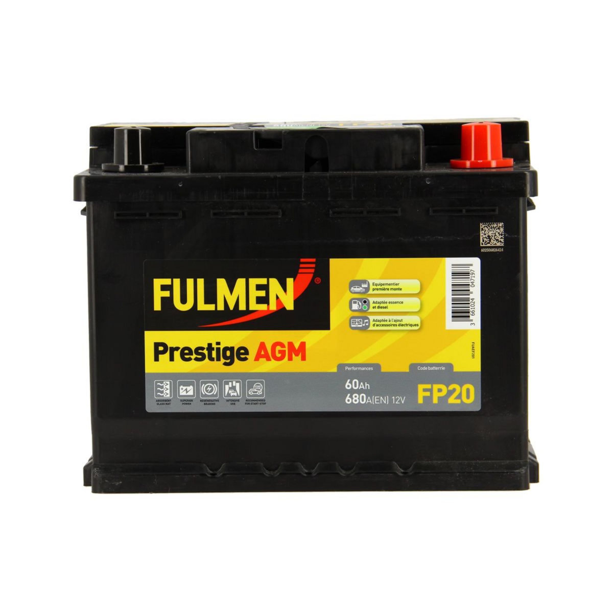 Fulmen Batterie Fulmen pour voiture 680A AGM L2