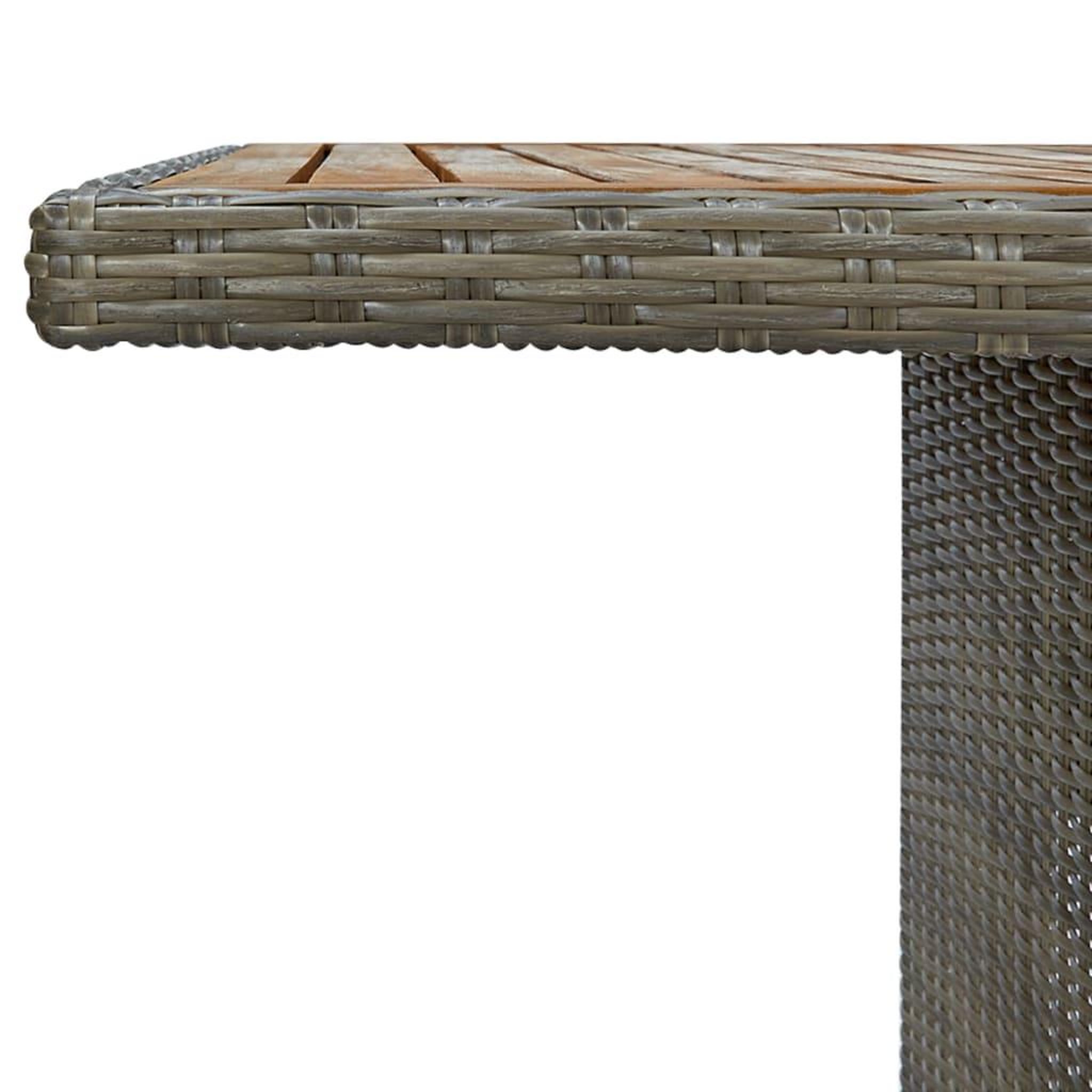 Voir la diapositive 4 : VIDAXL Table de jardin Marron Resine tressee et bois d'acacia massif
