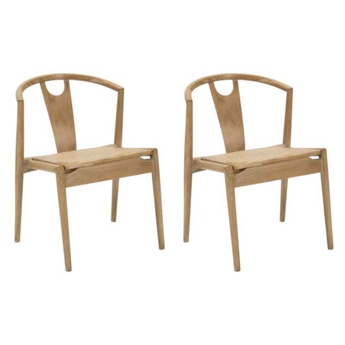 Paris Prix Lot de 2 Chaises en Bois  Japon  76cm Naturel