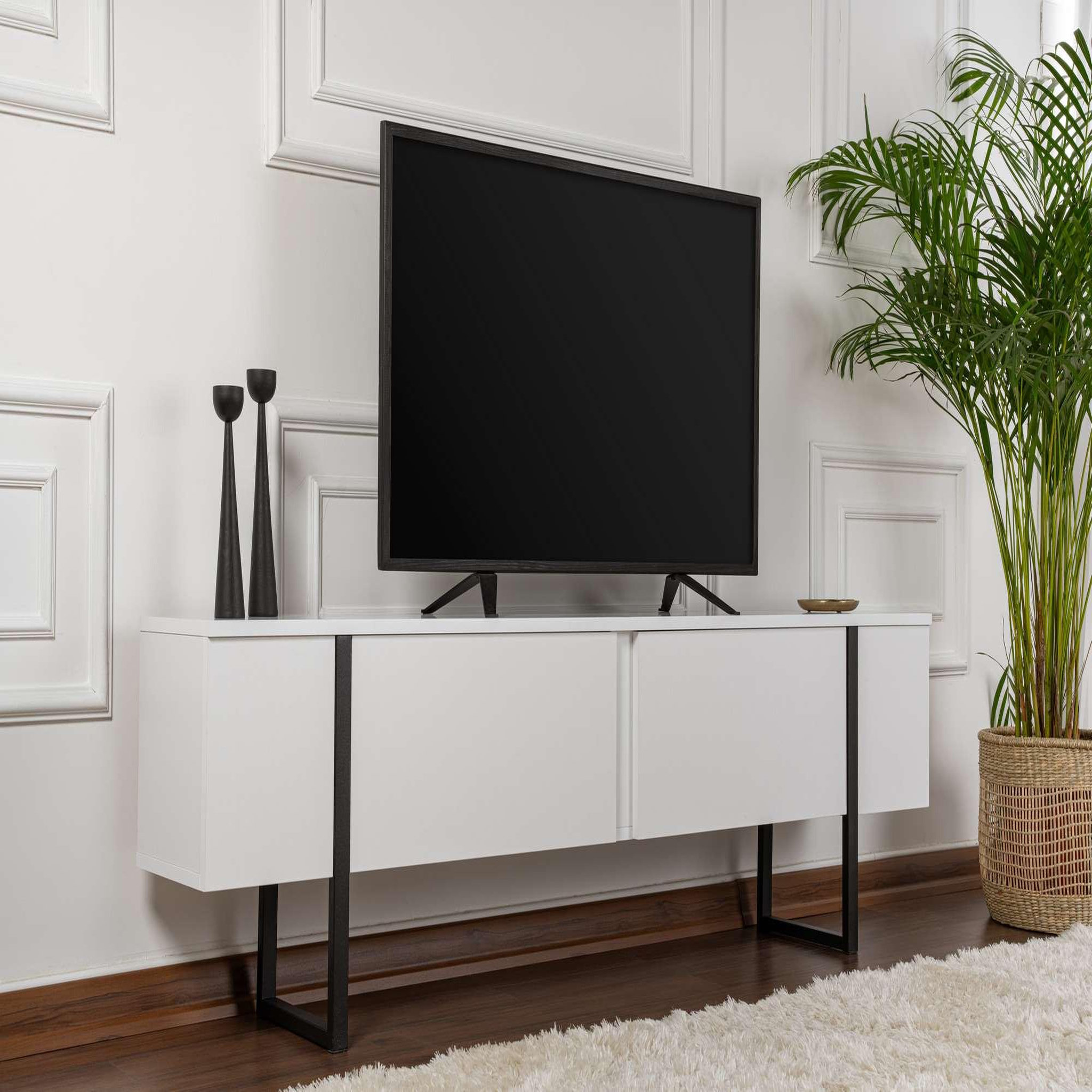 Voir la diapositive 2 : Habitat et Jardin Meuble tv en bois  serenity  180 x 30 x 45 cm - blanc