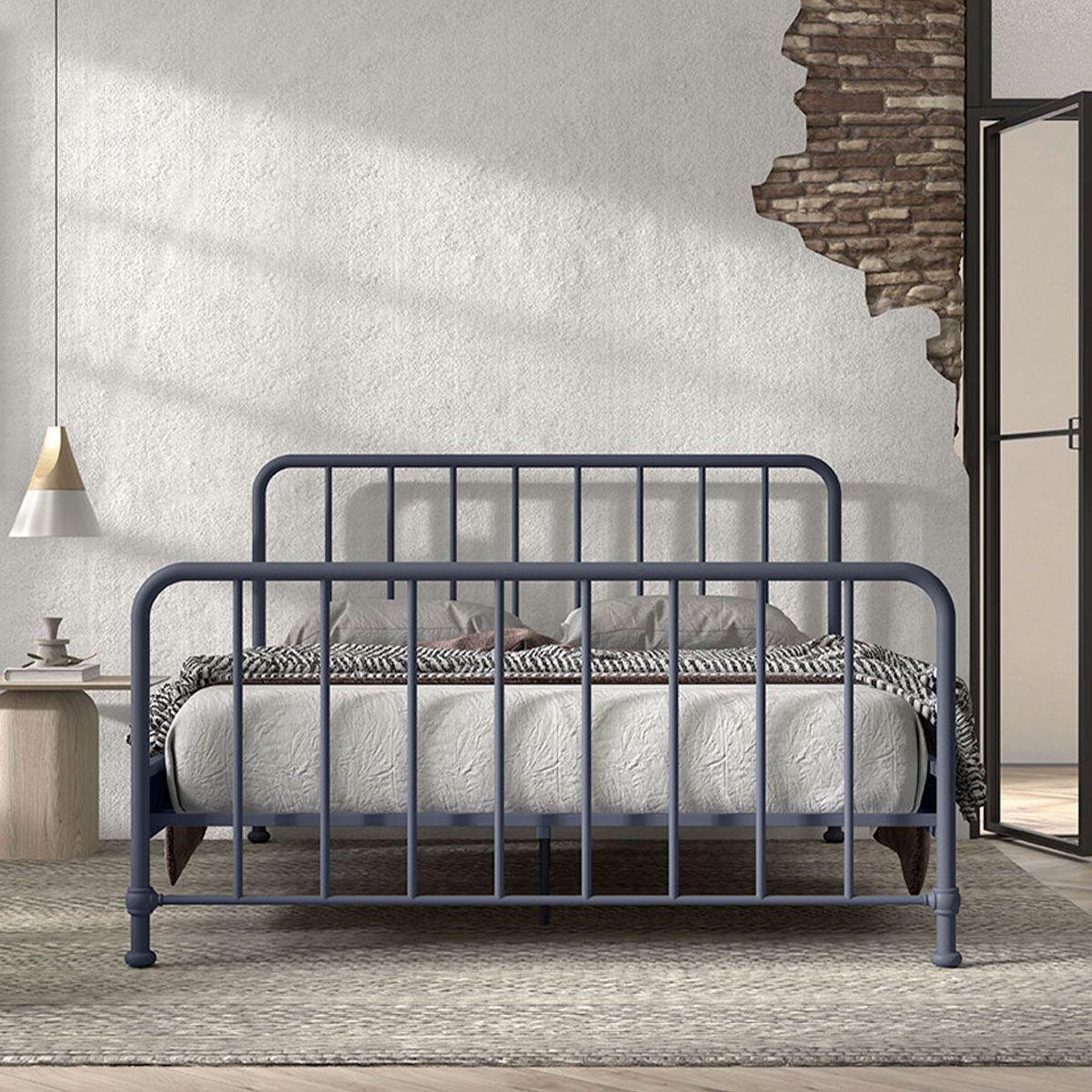 Voir la diapositive 4 : Paris Prix Lit adulte  bronxx  160x200cm bleu