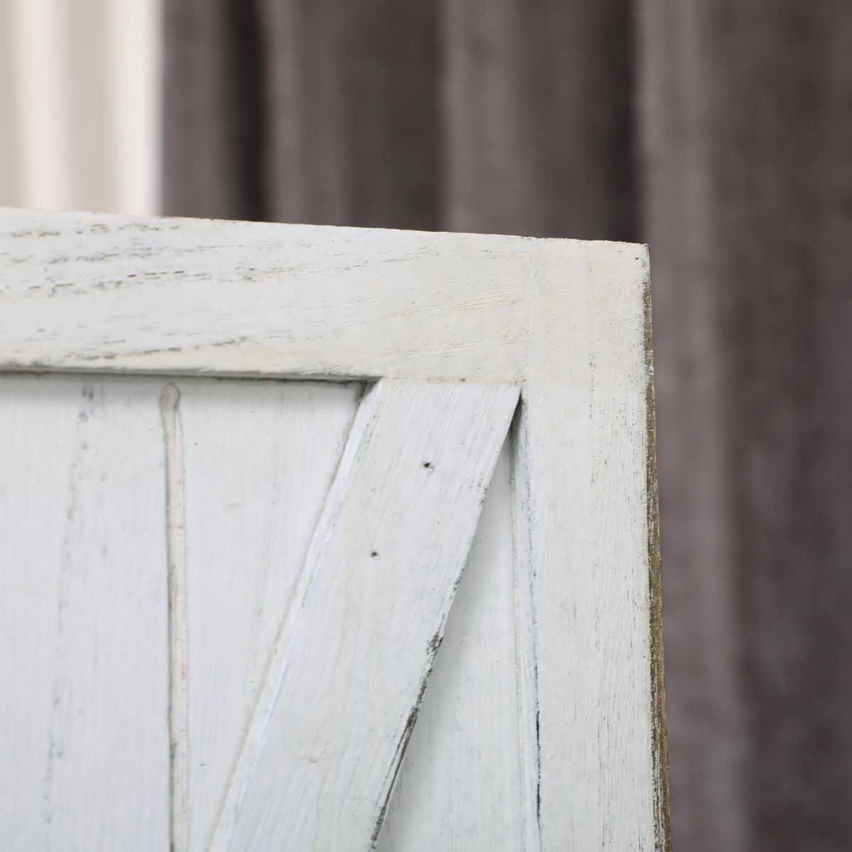 HOMCOM Paravent intérieur 3 panneaux style campagnard chic - séparateur de pièce avec croisillons - blanc effet vieilli