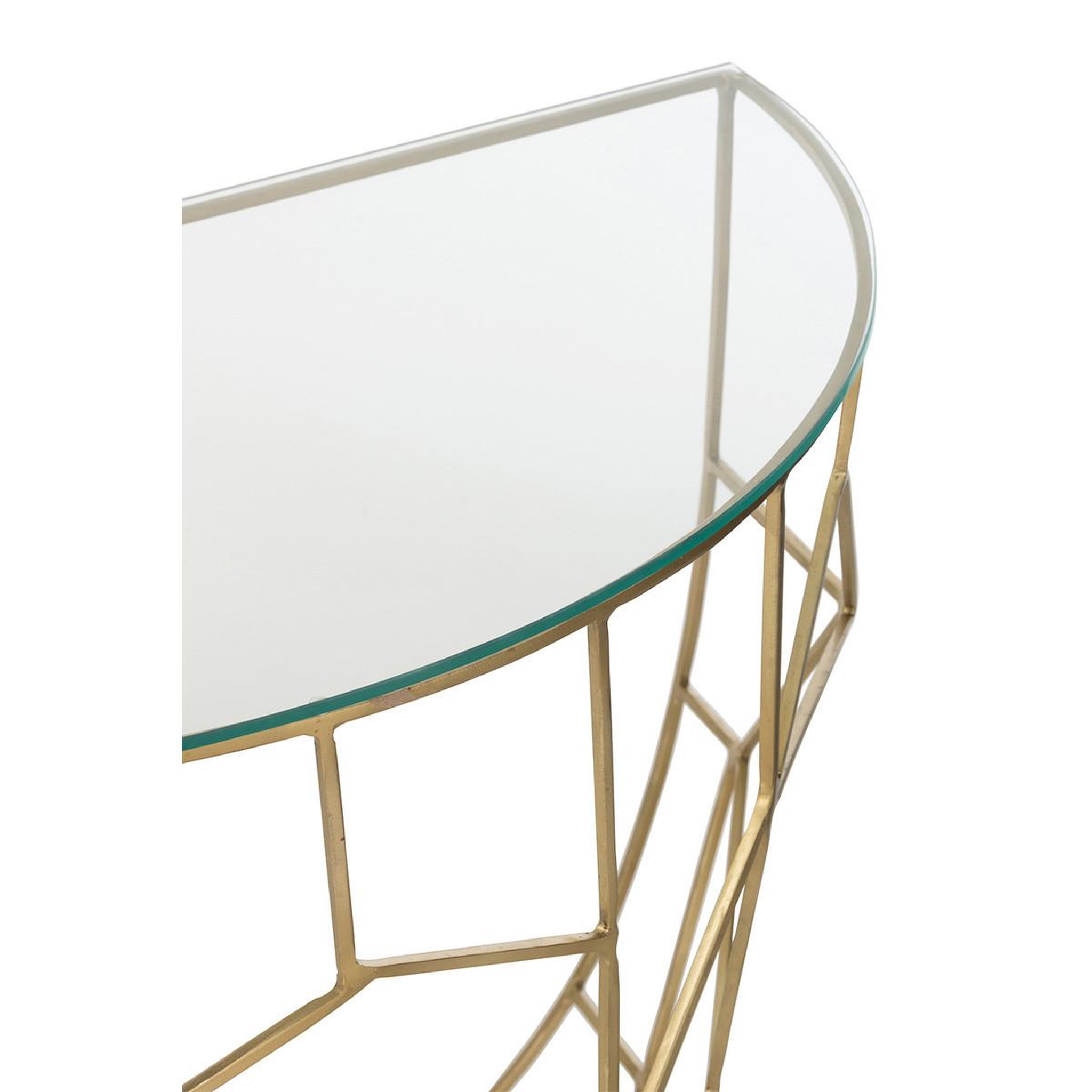 Voir la diapositive 5 : J-LINE Console design en verre  moza  90cm or