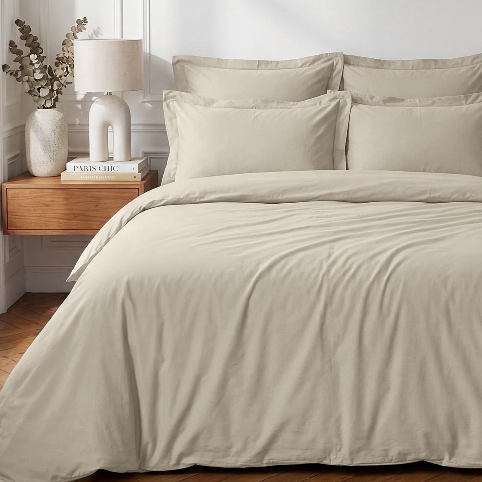 Voir la diapositive 2 : Sensei Maison Housse de couette en percale coton SOFT PERCALE