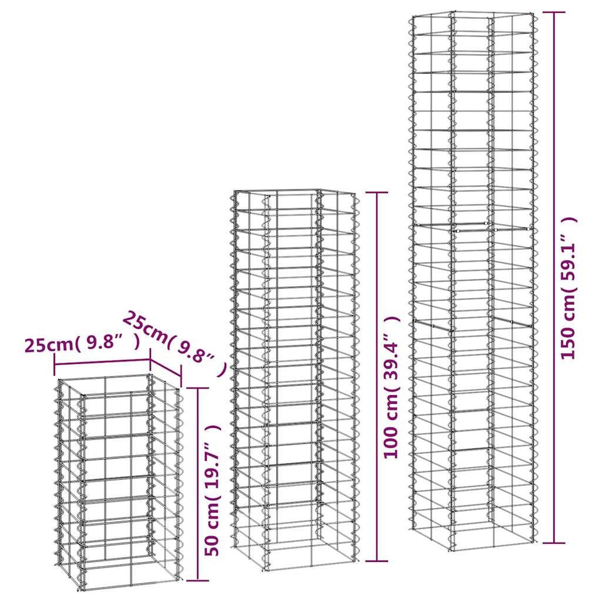 Voir la diapositive 6 : VIDAXL 6 gabions en fil galvanise