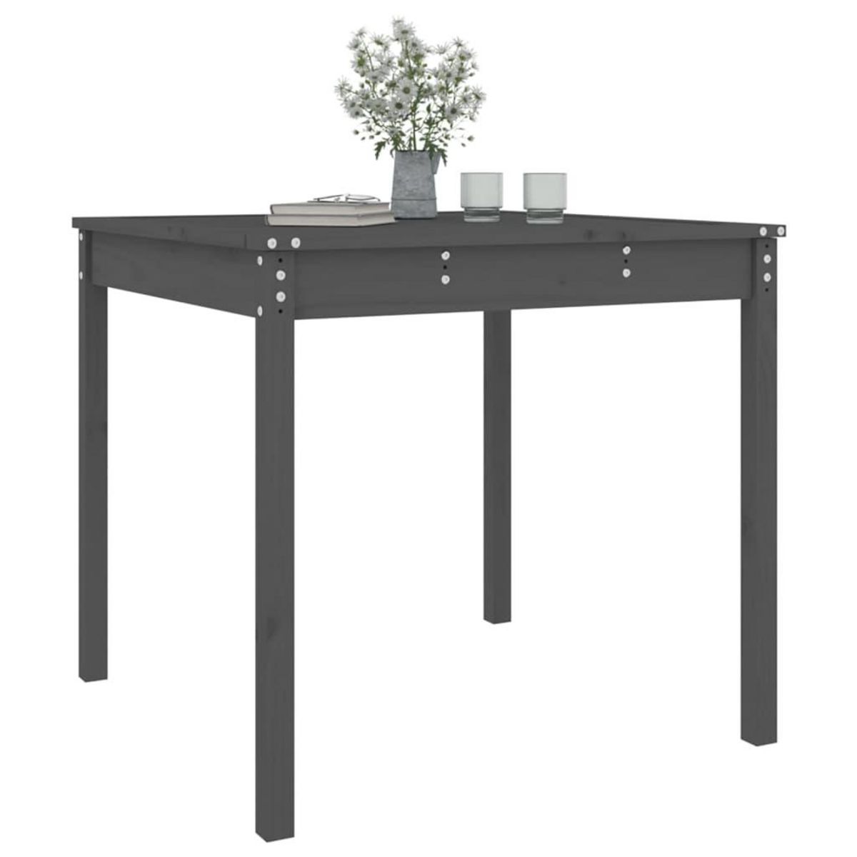 VIDAXL Table de jardin gris 82,5x82,5x76 cm bois massif de pin