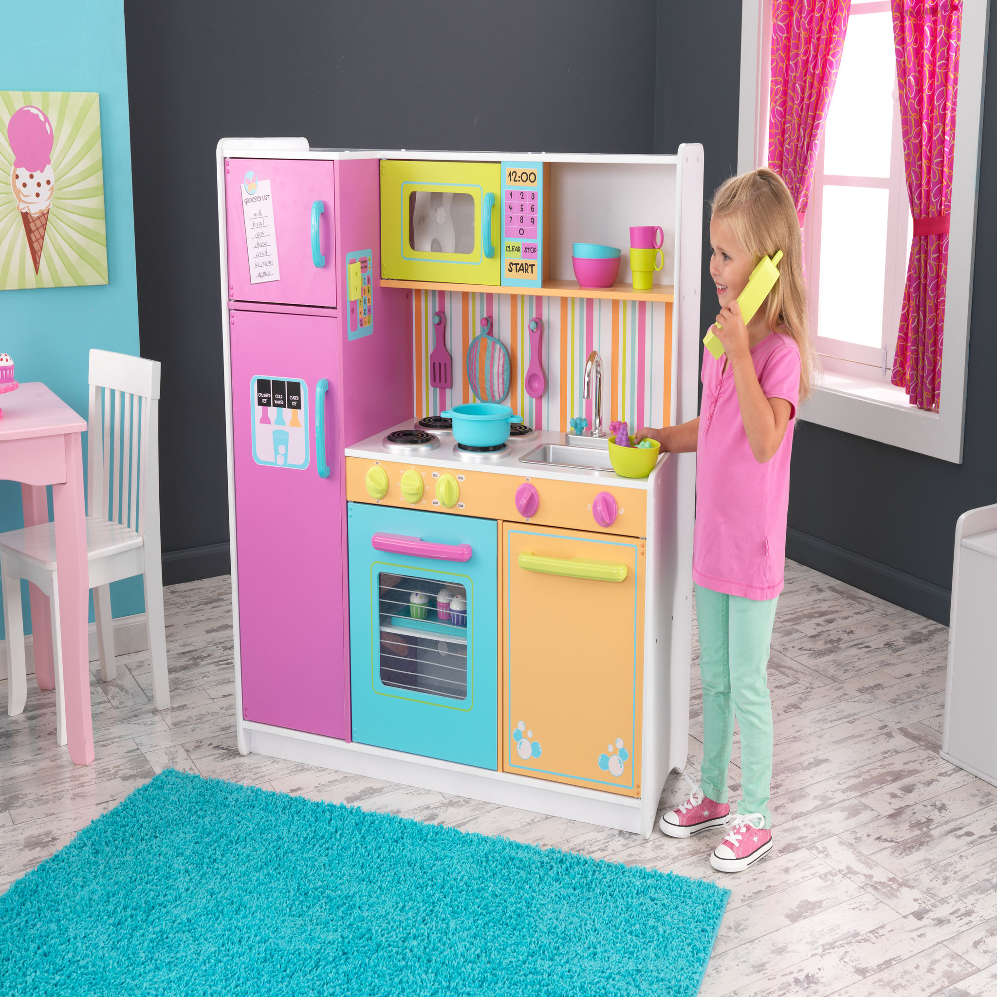 Voir la diapositive 2 : Kidkraft Grande cuisine de luxe aux couleurs vives en bois - Jouet d'imitation