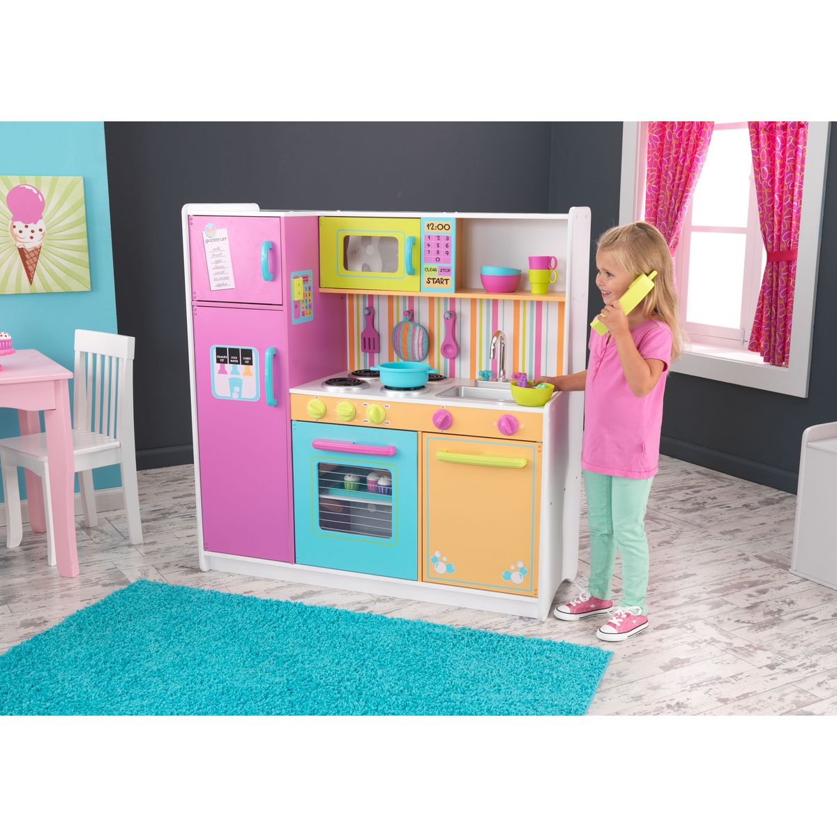 Kidkraft Grande cuisine de luxe aux couleurs vives en bois - Jouet d'imitation
